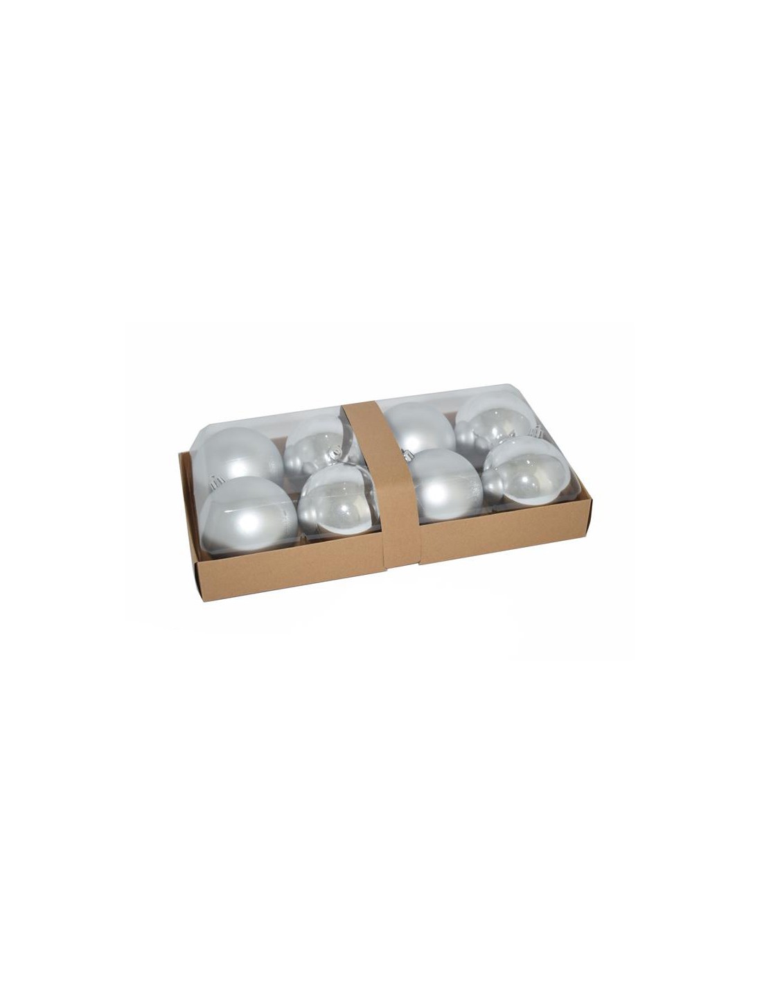 CONF 8 SFERE 10CM LUCIDO/OPACO SILVER 9A8E08/MS