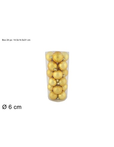 CONF 24 SFERE 90170 6CM ORO ASSORT