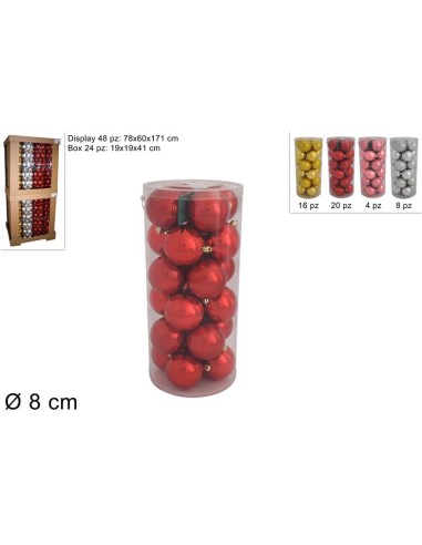 CONF 24 SFERE 54094 8CM COLORI ASSORT
