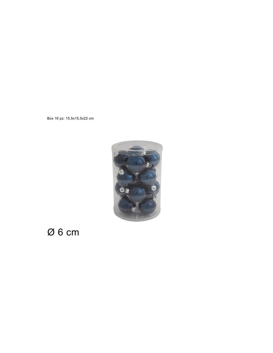 CONF 16 SFERE 93112 VETRO 6CM BLU