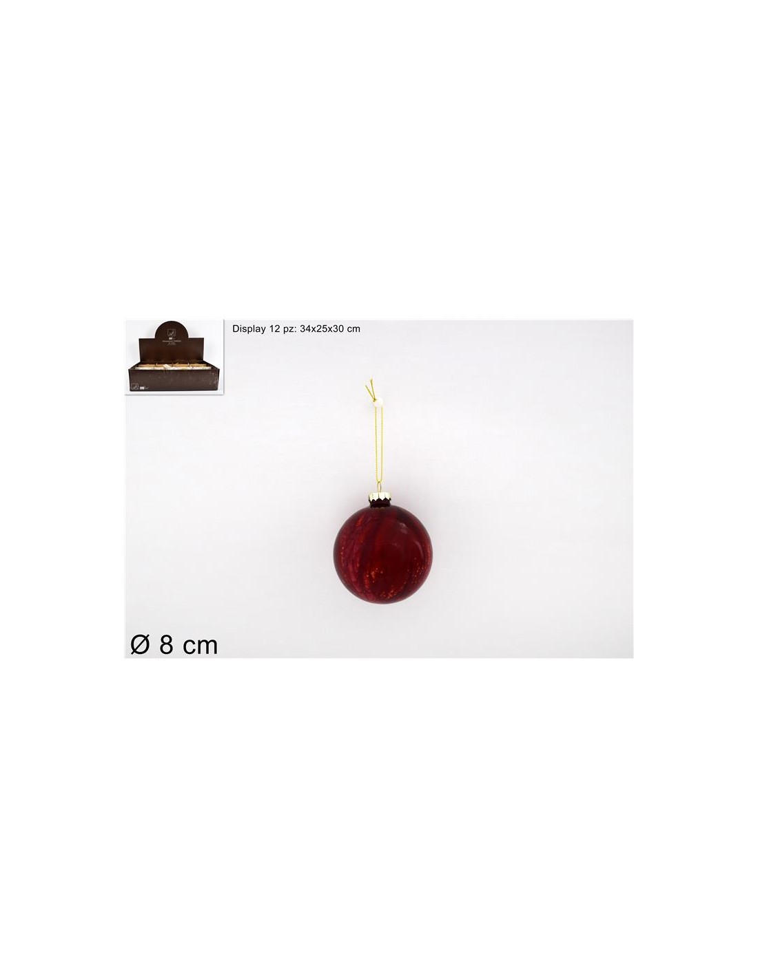 SFERA 969461 VETRO 8CM MARMORIZZATA ROSSA