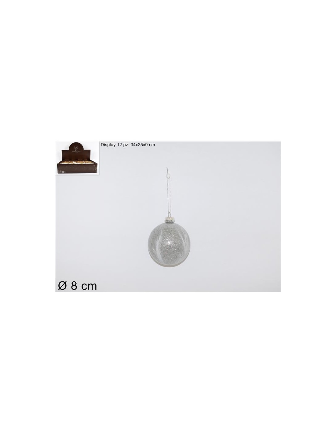 SFERA 969492 VETRO 8CM MARMORIZZATA SIVLER