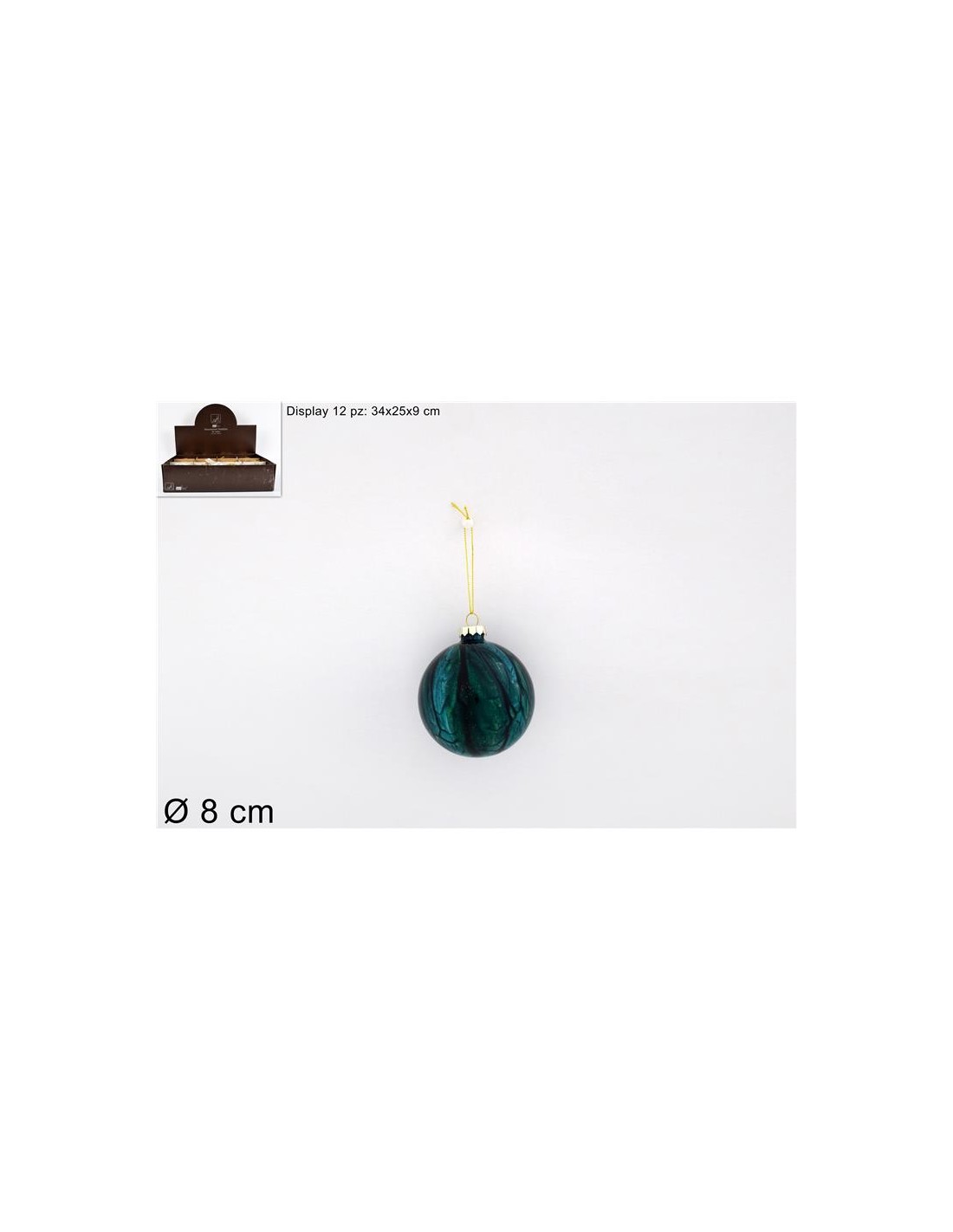 SFERE E PENDAGLI: vendita online SFERA 969560 VETRO 8CM MARMORIZZATA VERDE in offerta