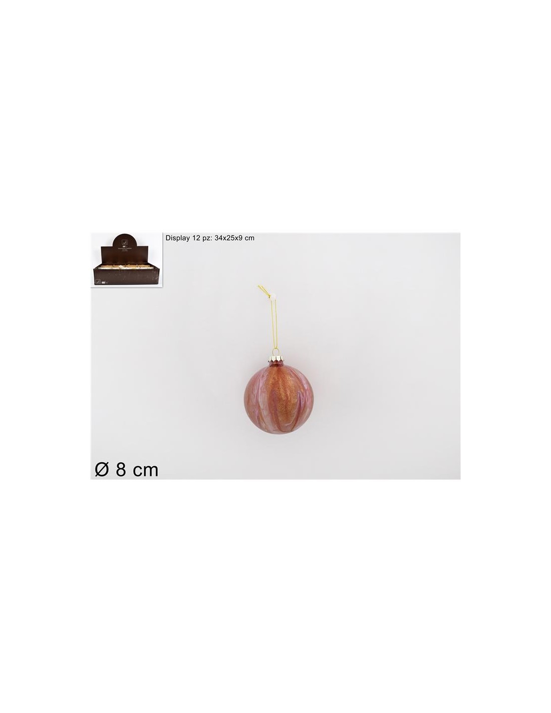 SFERA 969577 VETRO 8CM MARMORIZZATA ROSA