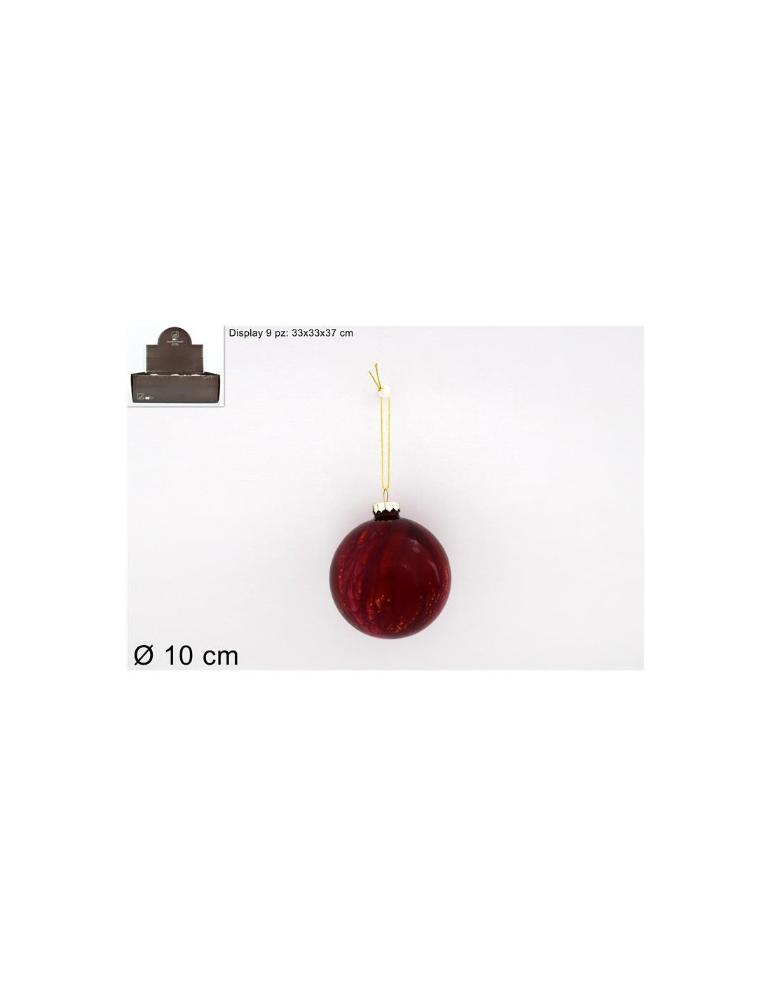 SFERA 969591 VETRO 10CM MARMORIZZATA ROSSA