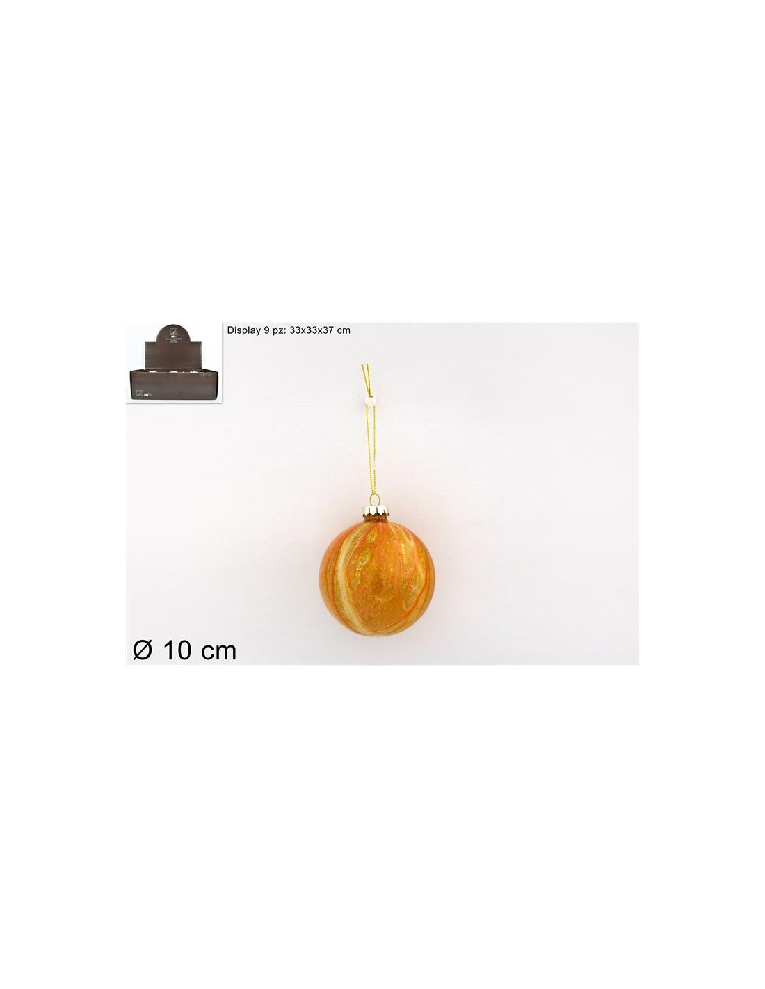 SFERA 969638 VETRO 10CM MARMORIZZATA ORO
