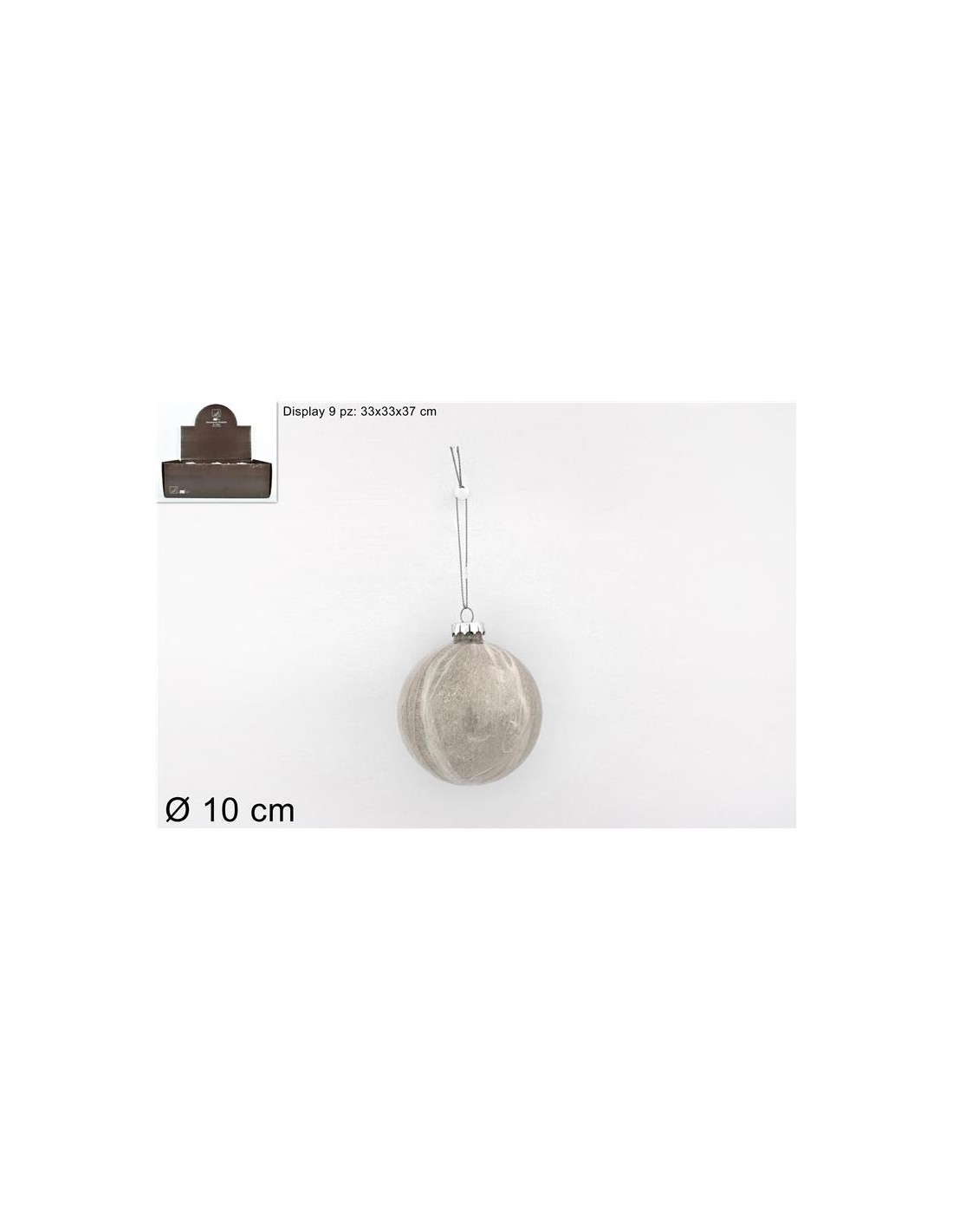 SFERA 969652 VETRO 10CM MARMORIZZATA SILVER