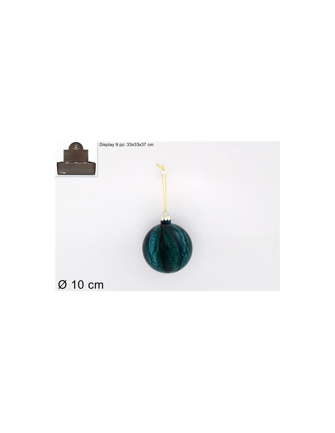 SFERA 969683 VETRO 10CM MARMORIZZATA VERDE