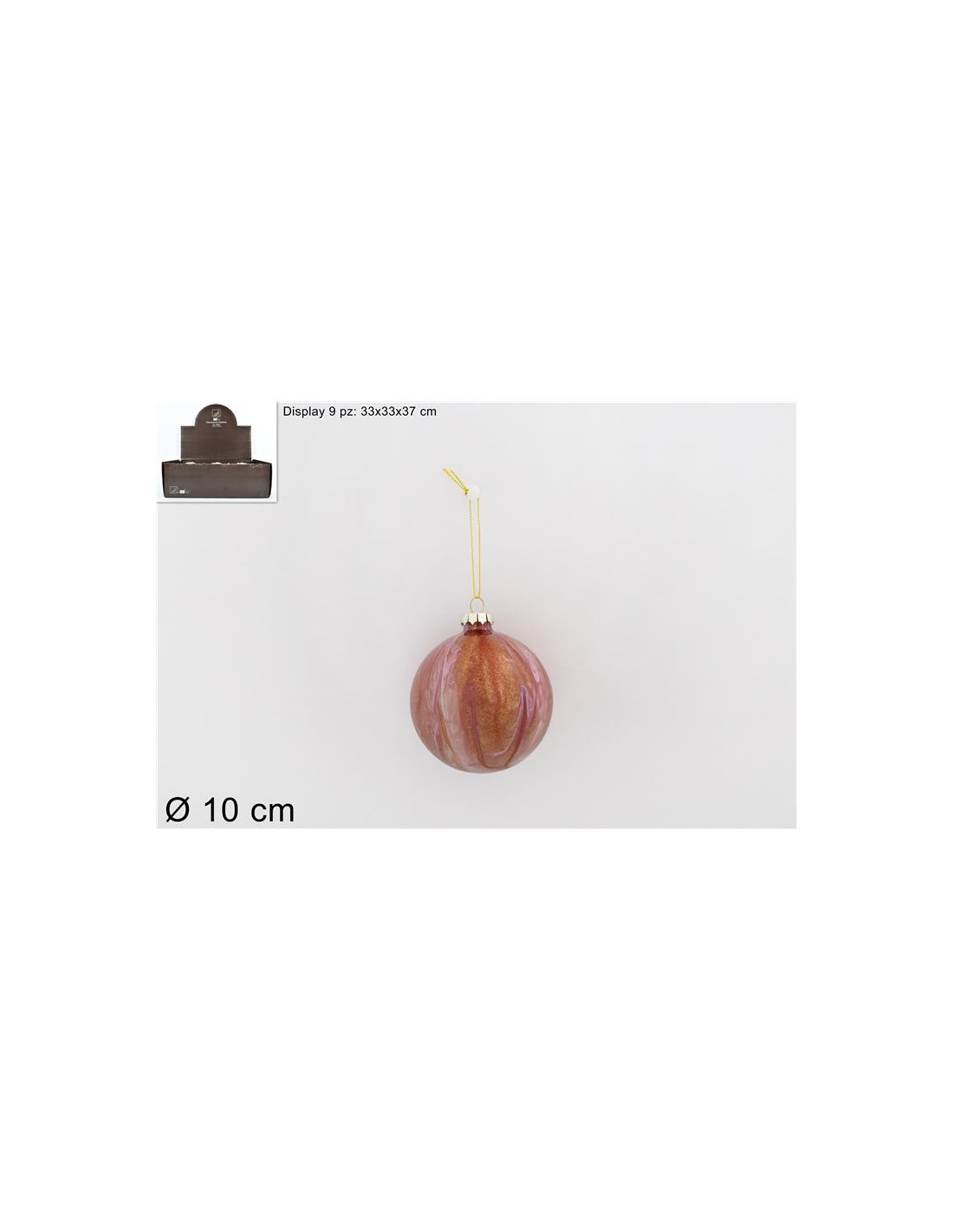 SFERA 969720 VETRO 10CM MARMORIZZATA ROSA