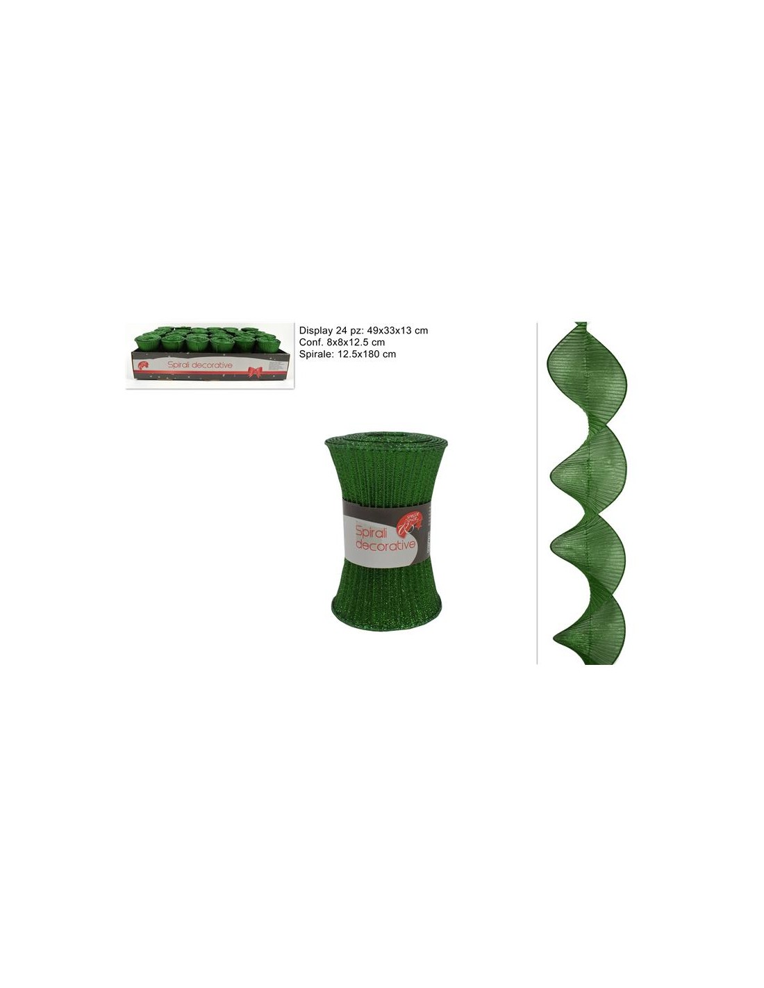 DECORAZIONE TESSUTO SPIRALE 12,5X180 VERDE
