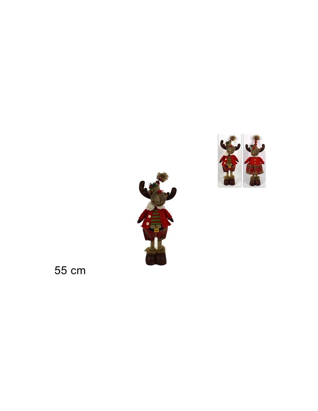 RENNA 99894 55CM PELLICCIA ABITO LANA ROSSO GRIGIO