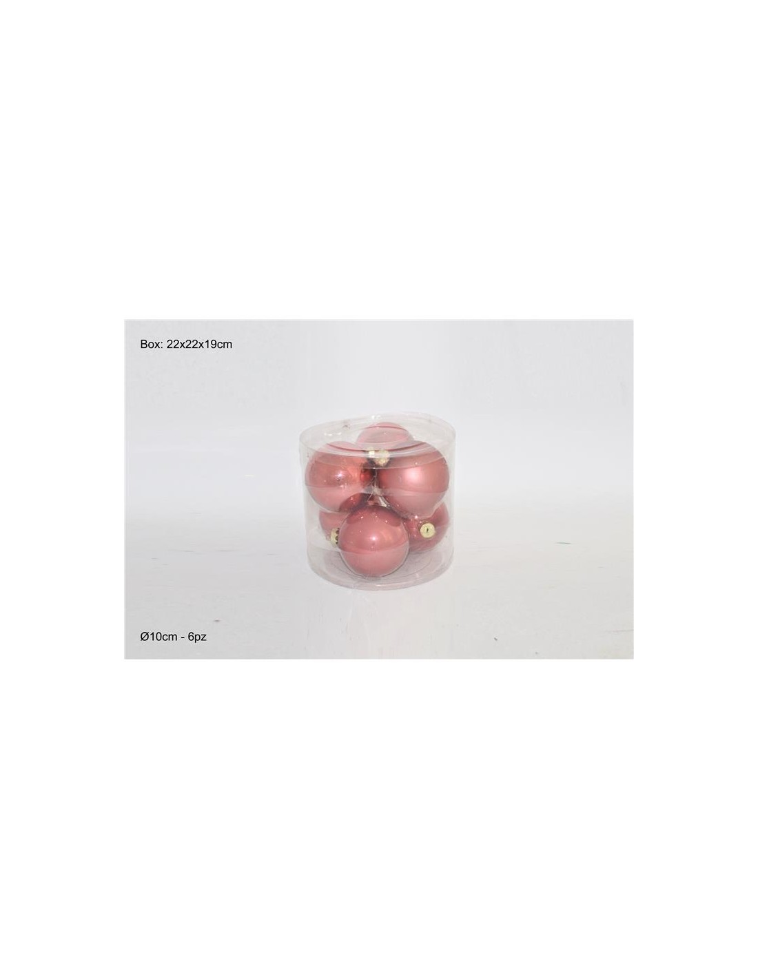 CONF 6 SFERE 82048 ROSA ANTICO 10CM VETRO (0498)