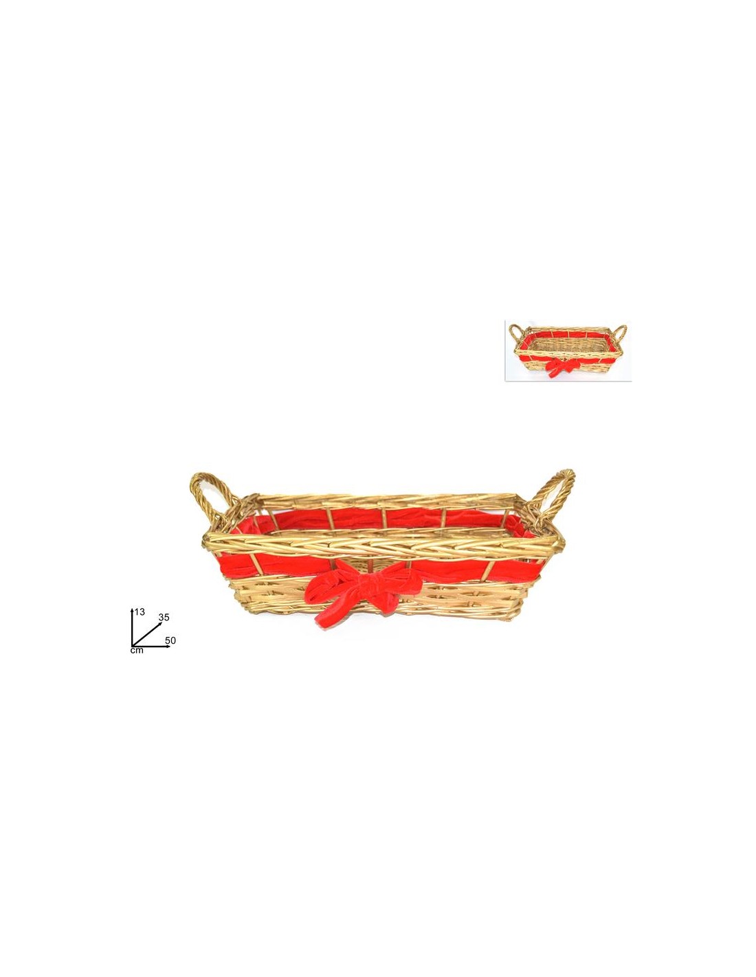 CESTA ORO FIOCCO ROSSO 45X34CM (0360)