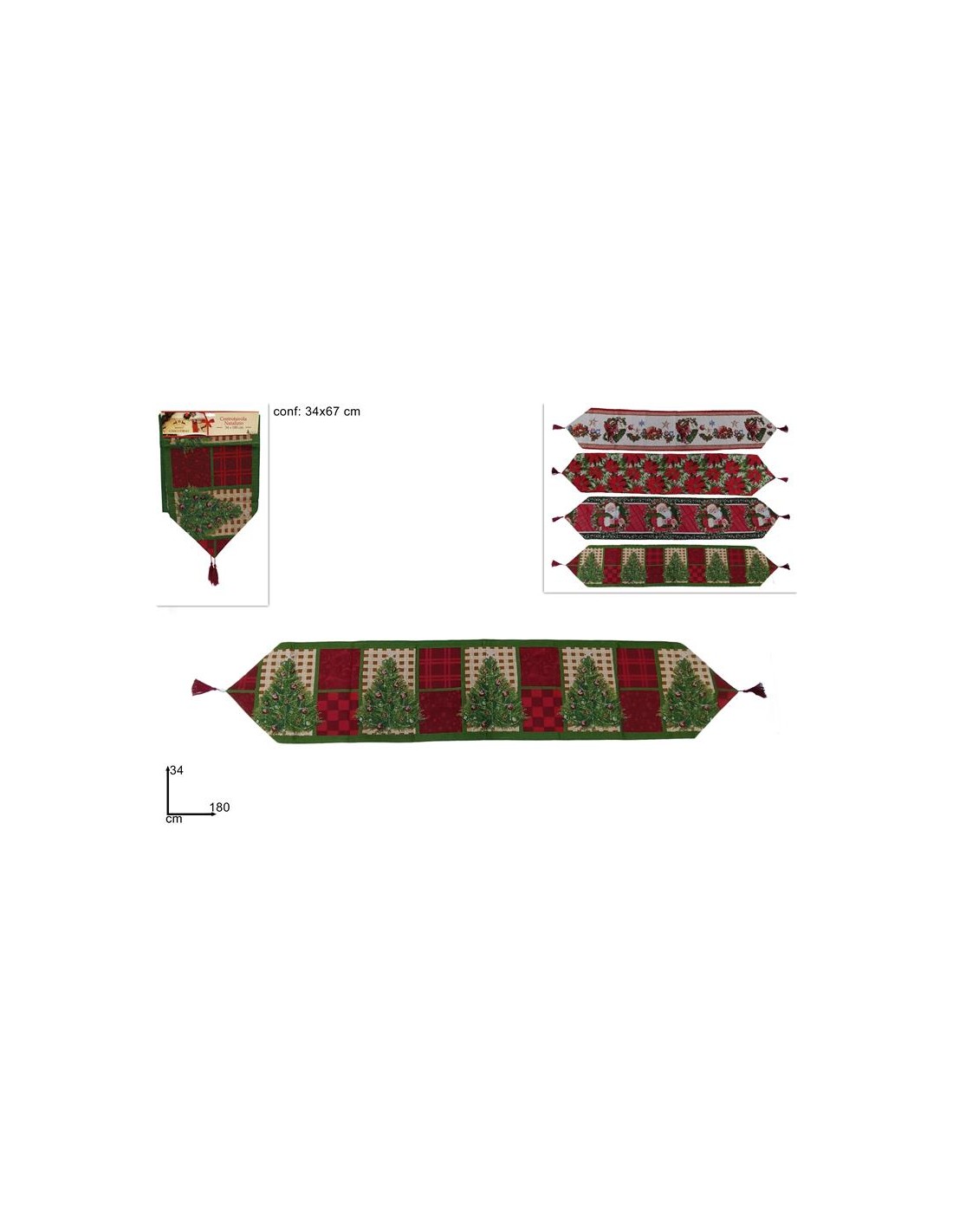 RUNNER BABBO NATALE 34X180CM