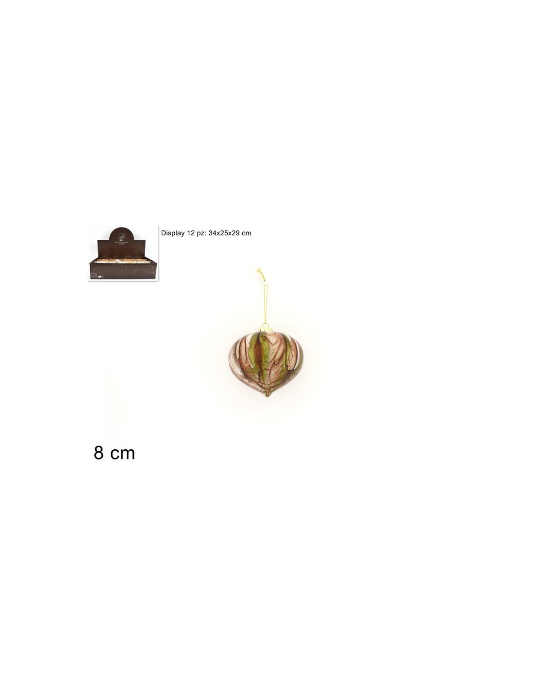 SFERA 06840 8CM VETRO MARMORIZZATA MARRONE (0102)
