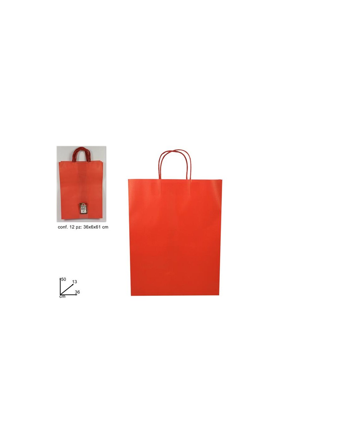 BUSTA REGALO 84682 ROSSO 50X13X36CM (0038)