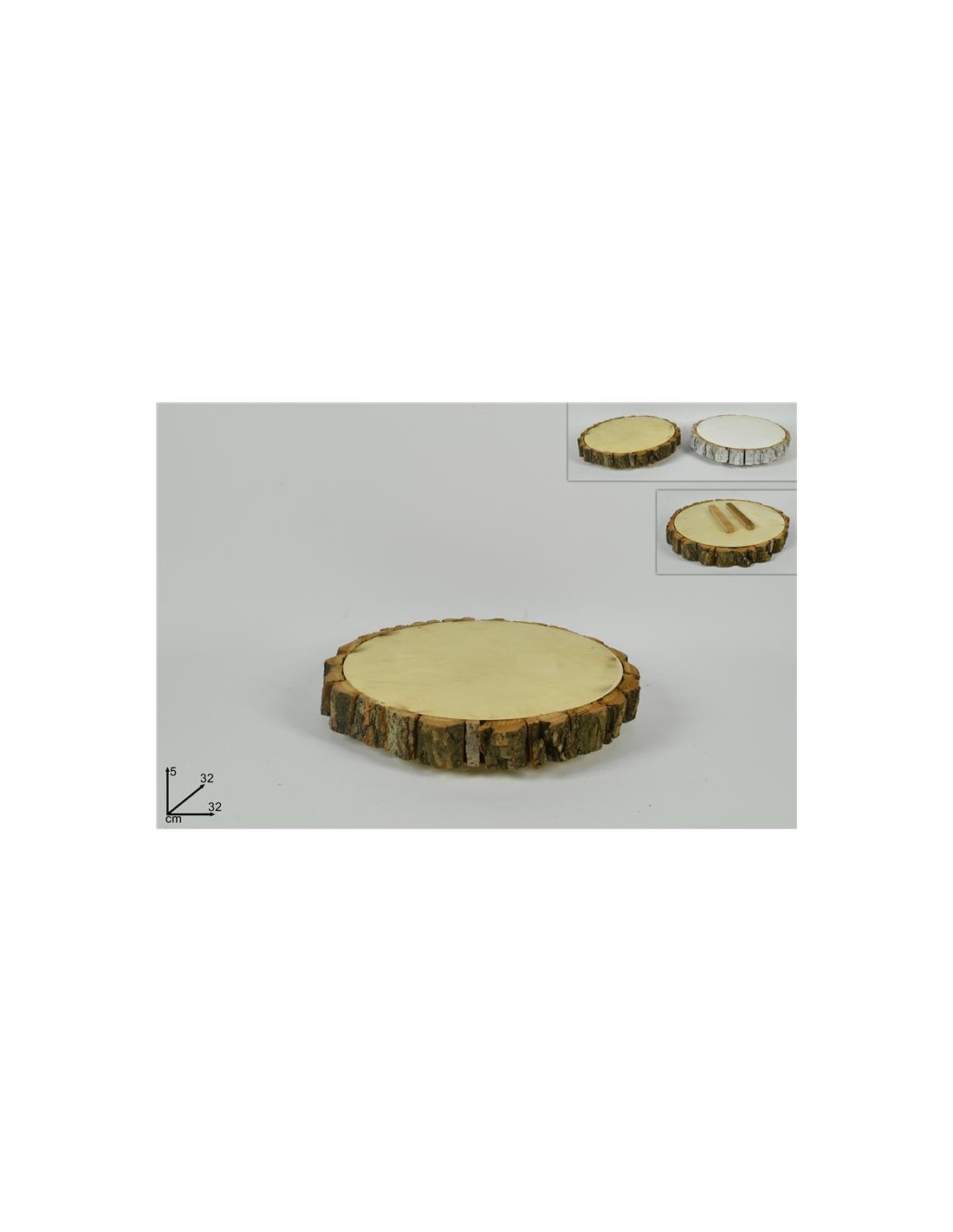BASE LEGNO DECORATIVA TONDA 32CM 2COL.ART.DXQ19-302/32CM
