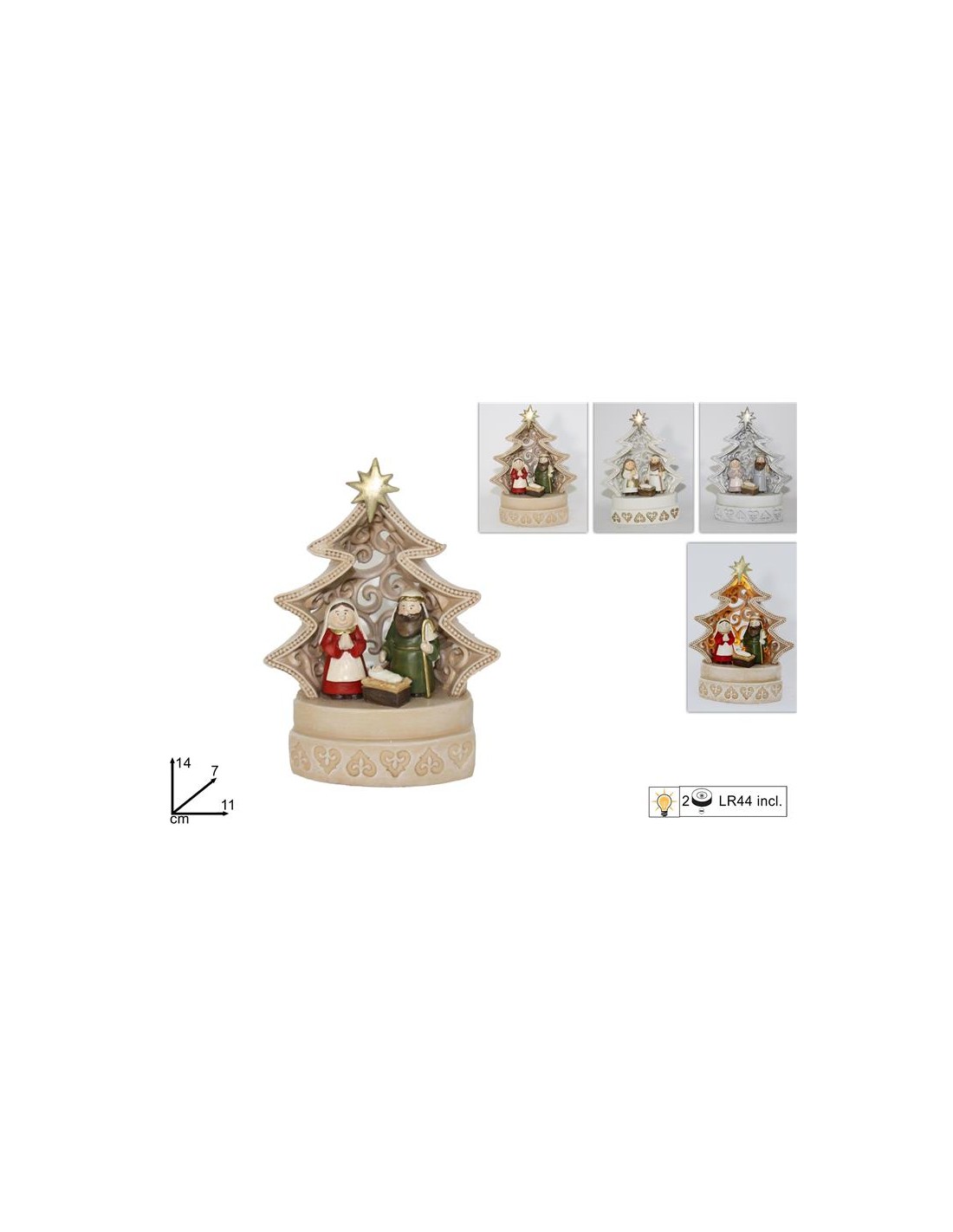 NATIVITA' ALBERO STILIZZATO C/LUCE3COL ART. BV723036/036W/036WG