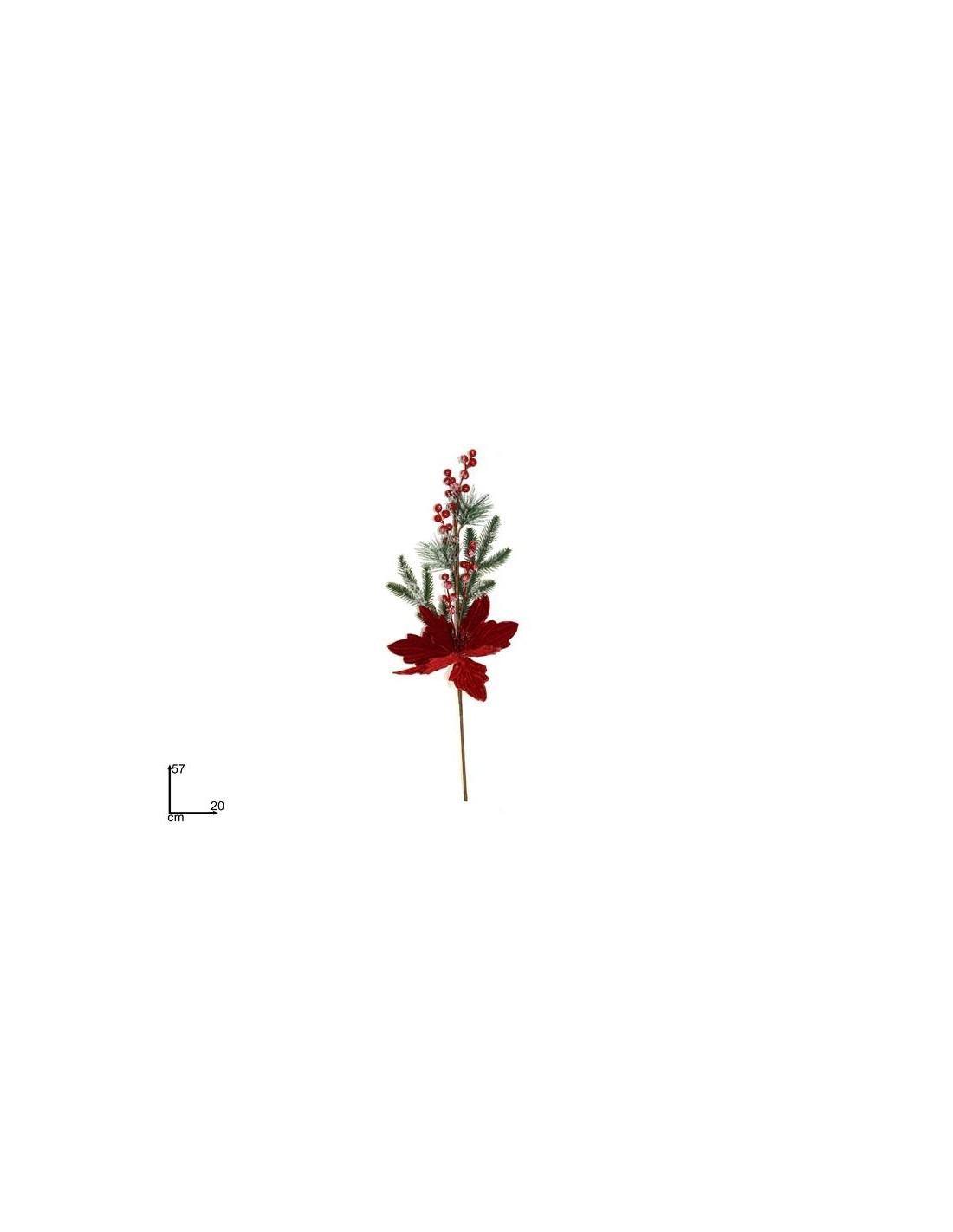STELO FIORE NATALIZIO 58CM ROSSO