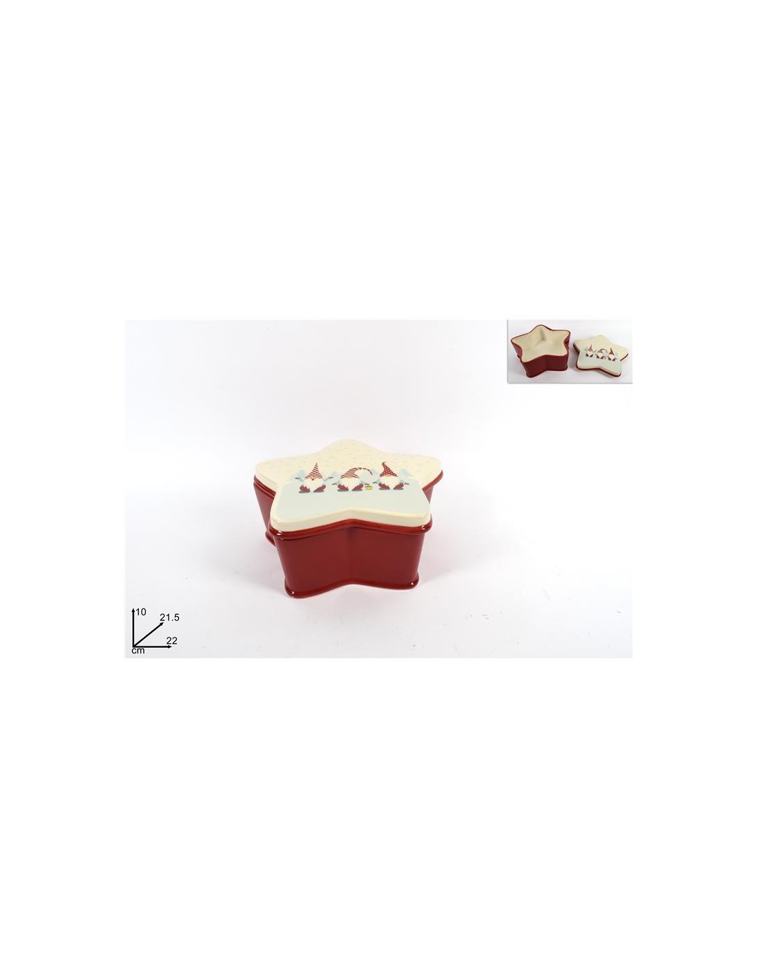 COFANETTO STELLA DECORO GNOMI 10CM