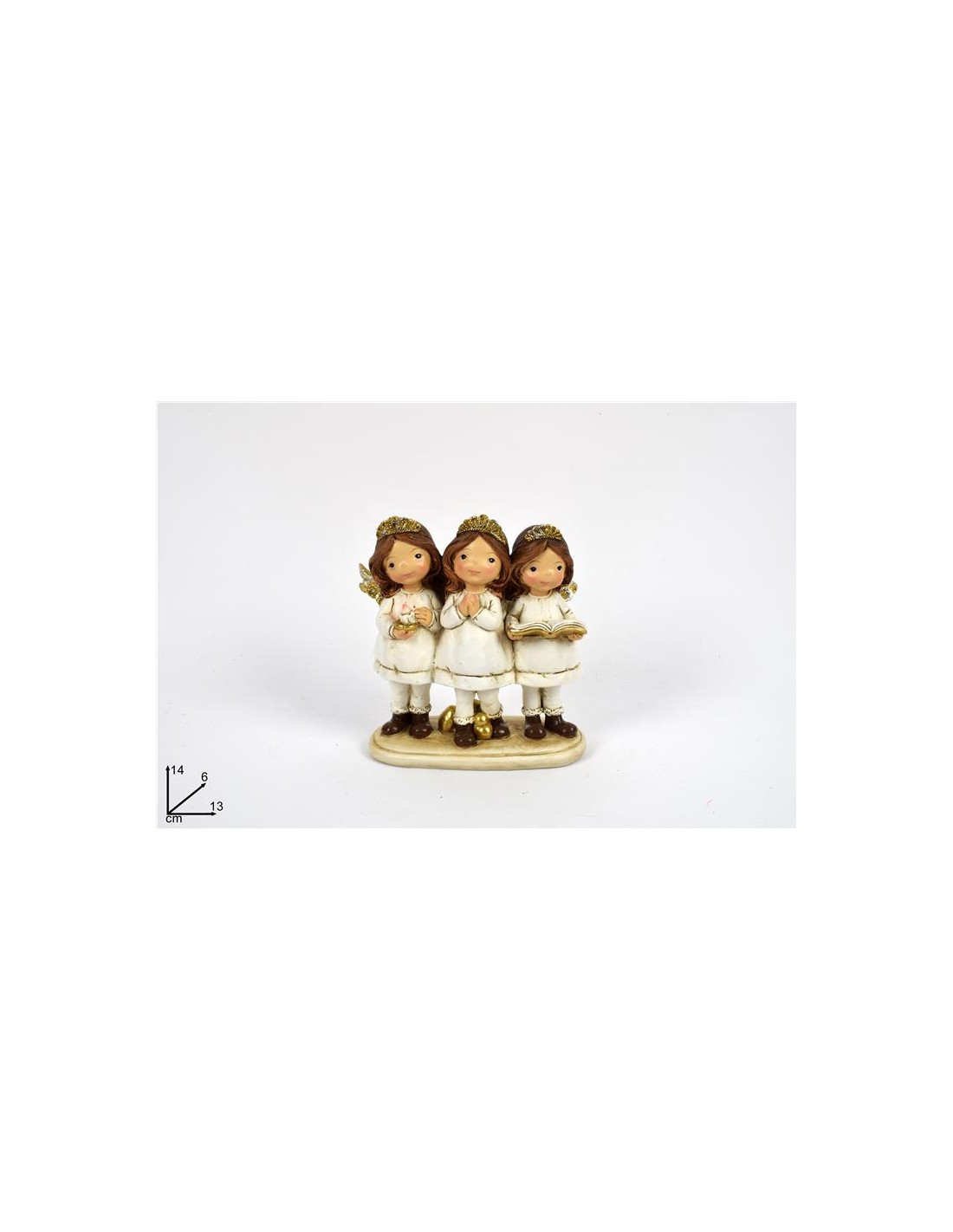 ANGELI C/CORONA BIANCO GLITTER 14 CM A203358-1