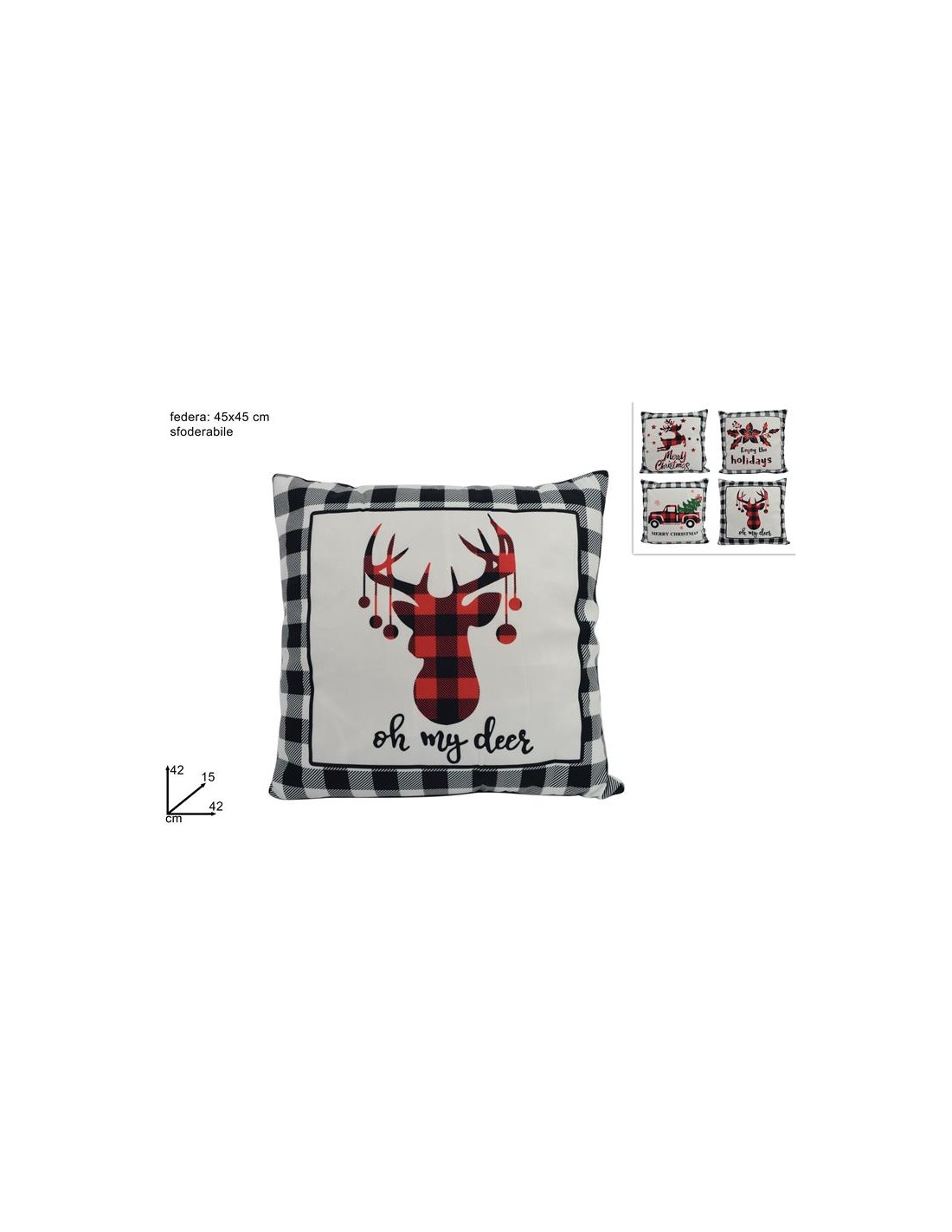 CUSCINO SFODERABILE 45X45CM SCOZZESE ASSORTITO