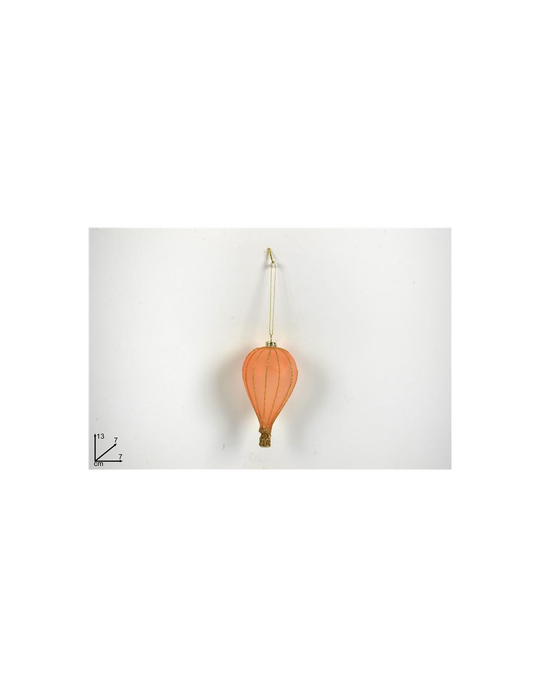 APPENDINO MONGOLFIERA VETRO PESCAC/GLITTER GOLD YJ21004-PEACH