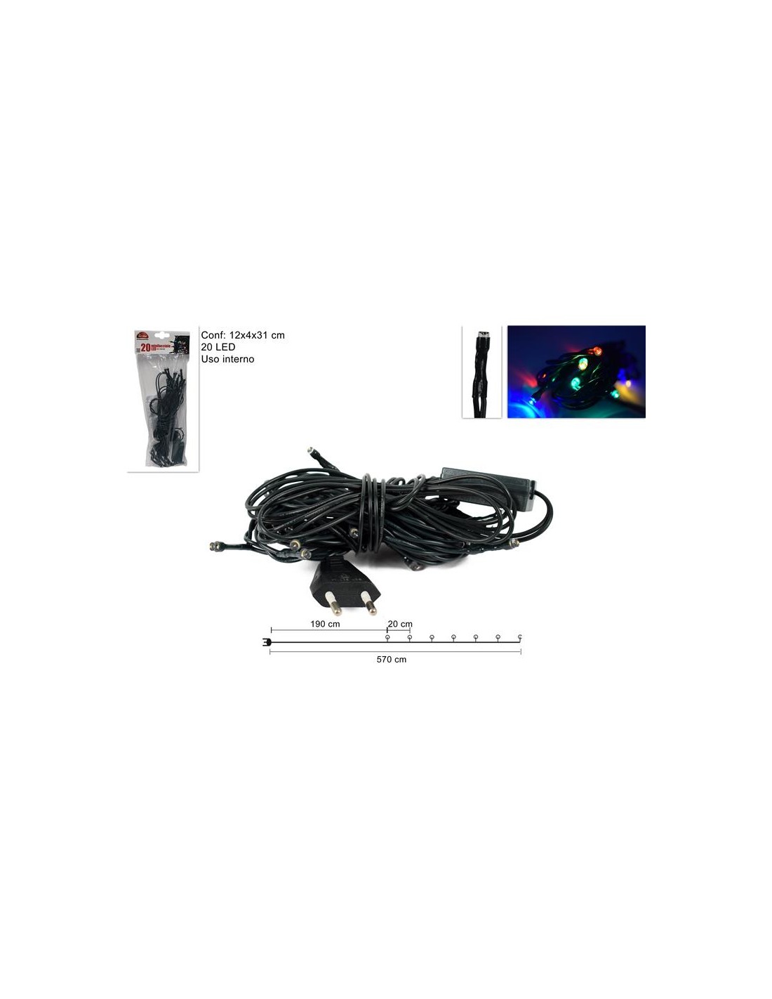 MINILUCCIOLE 20LED MULTICOLOR