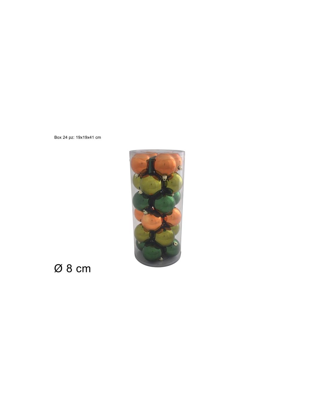 SFERE 8CM 24PZ LUCIDO VERDE 2ASS+COPPER 3A24E07/357C+378C+NER