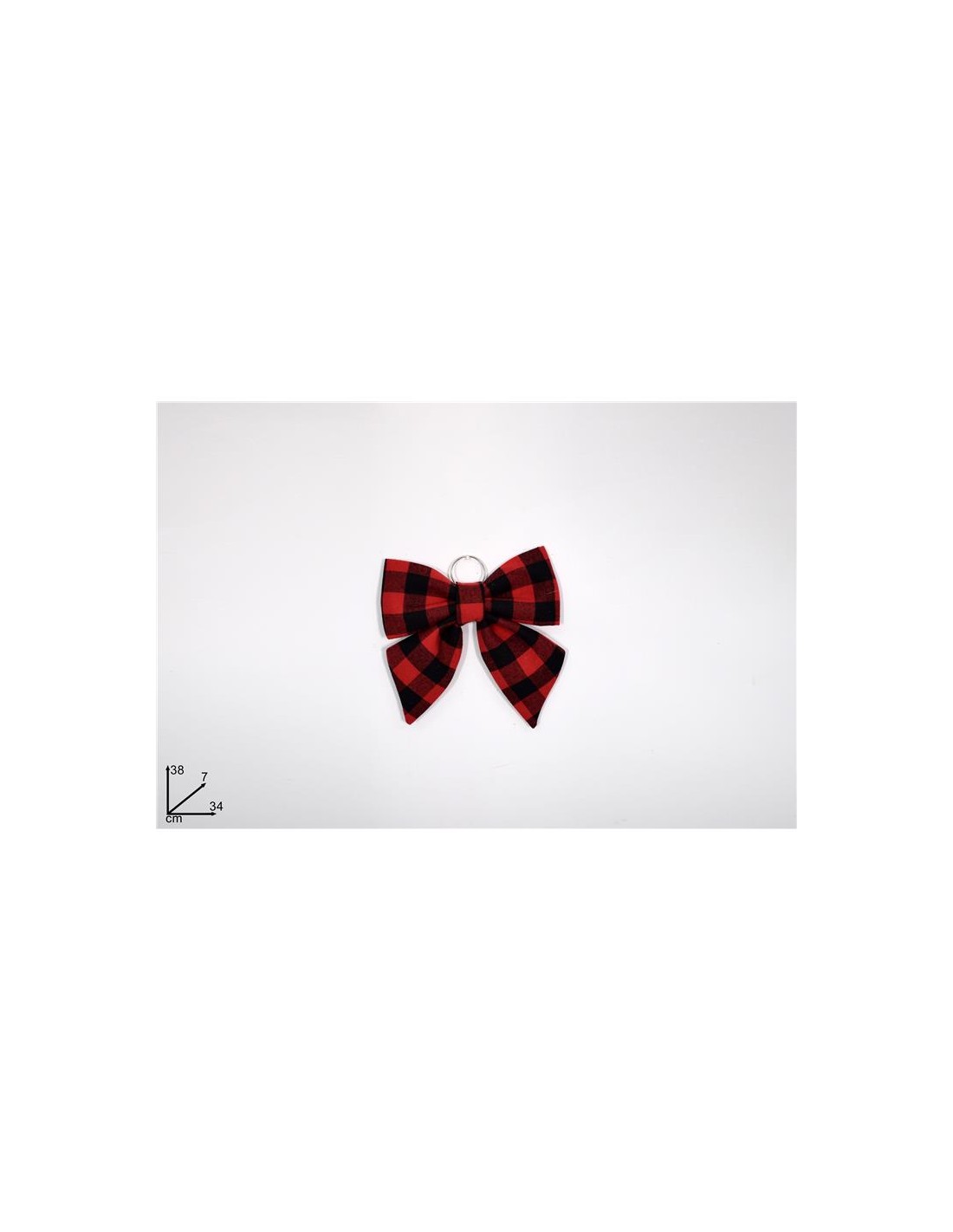 FIOCCO 34CM QUADRI NERO/ROSSO
