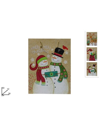 BUSTA REGALO NATALIZIA EFFETTO LEGNO 3ASS 50X38X12CM YD22SDZD-06