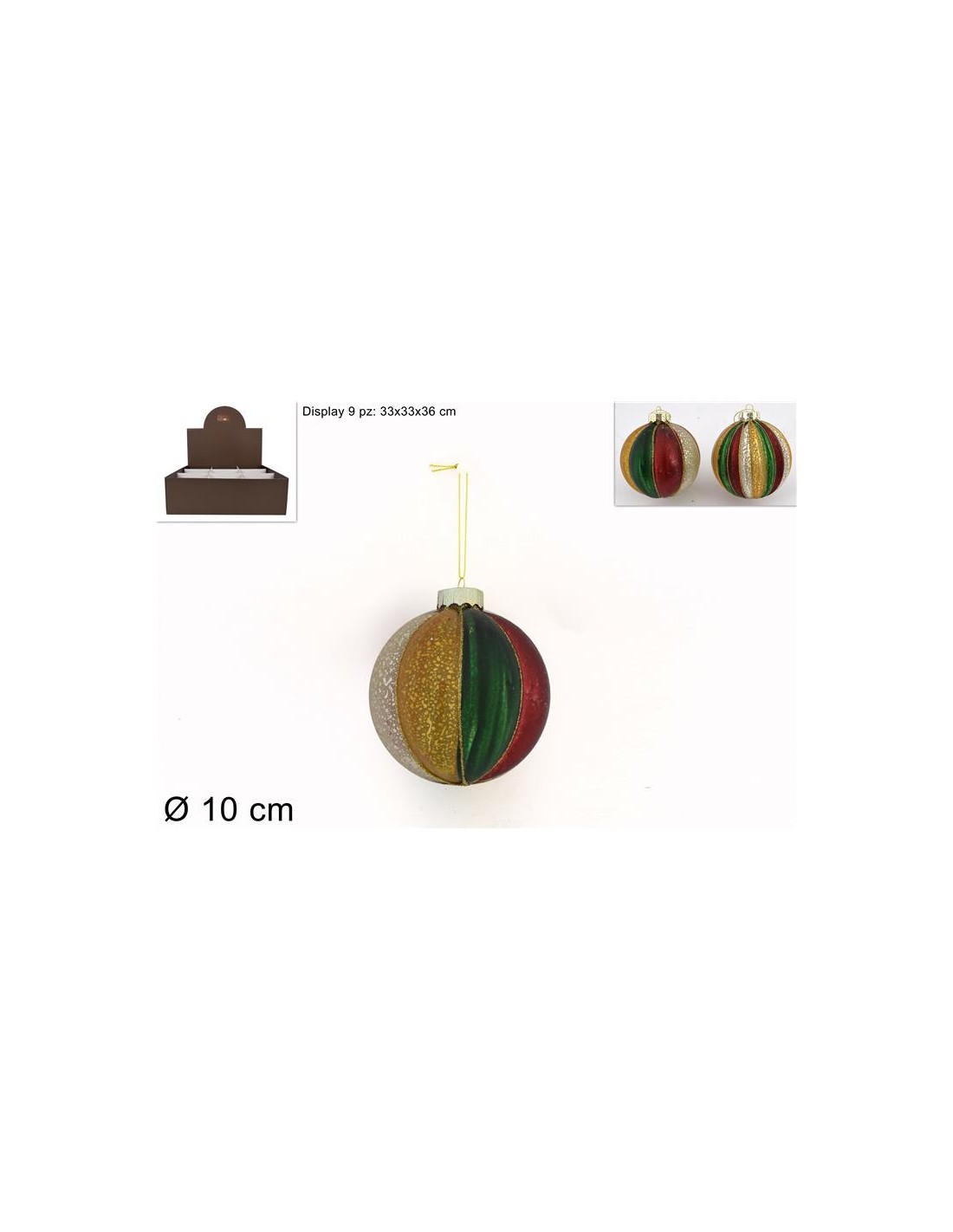 SFERA VETRO 10CM MULTICOLOR ASSORTITO