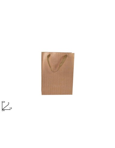 BUSTA REGALO SATINATA BRONZO 24X18X8CM