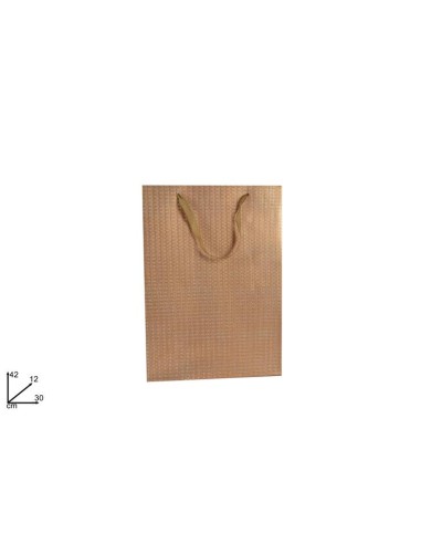 BUSTA REGALO SATINATA BRONZO 42X30X12CM