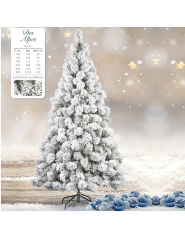 ALBERI DI NATALE: vendita online Albero di Natale "des alpes" altezza 180 cm diametro 93cm con 312 rami floccato in offerta
