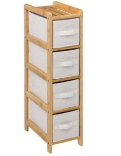 SCAFFALE 174903 BAMBOO 33X19X79CM CON 4 CESTINI PORTAOGGETTI su Sho...