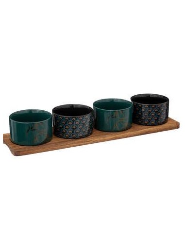 SET 5PZ APERITIVO 196310 CIOTOLE CON VASSOIO LEGNO