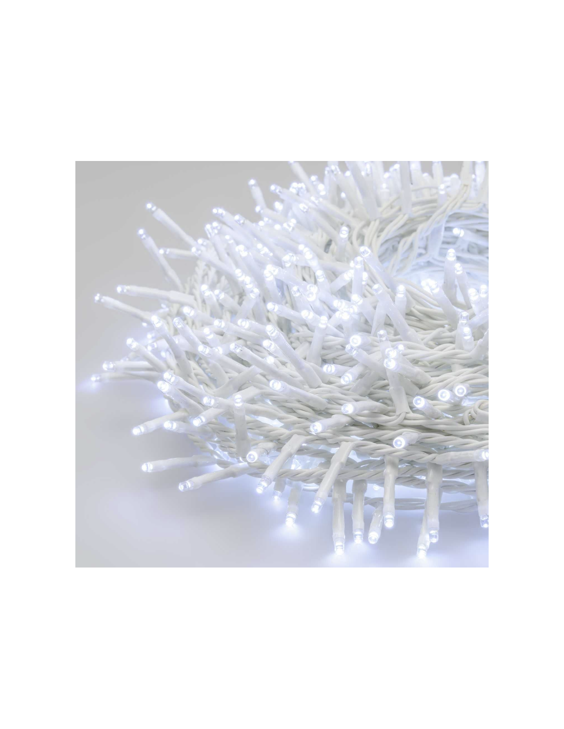 LUCI DI NATALE: vendita online Catena di Natale Ø6cm 30m 1000 MiniLED Bianco Ice, Cavo Bianco, 7 Giochi Luce, Timer in offerta