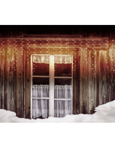 LUCI DI NATALE: vendita online Tenda Luminosa a LED Effetto Neve 360xH.80cm da 288 LED Bianco Freddo - Decorazione Natalizia ...