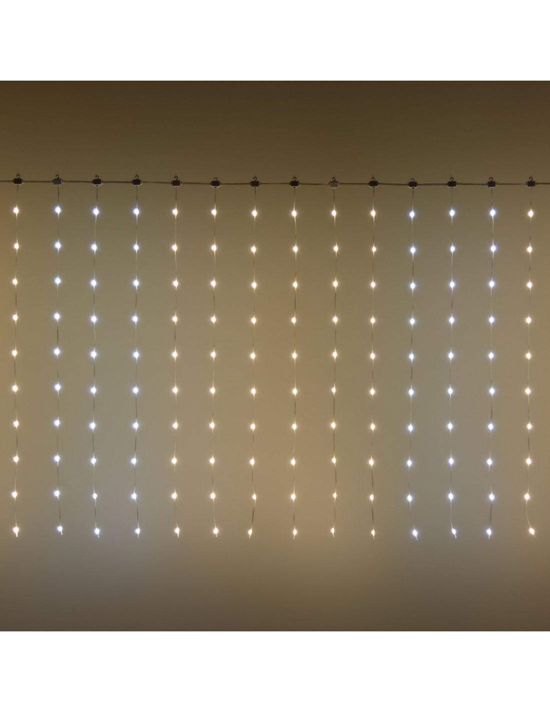 LUCI DI NATALE: vendita online Tenda Luminosa di Natale 300xH100cm con 300 GOCCE di Luce PIXEL LED WW+W in offerta