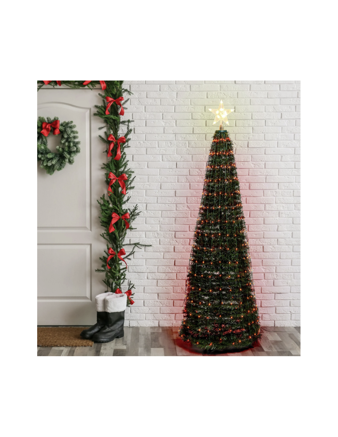 LUCI DI NATALE: vendita online Albero di Natale Conico H180cm PVC Verde con 304 GOCCE LED Pixel in offerta