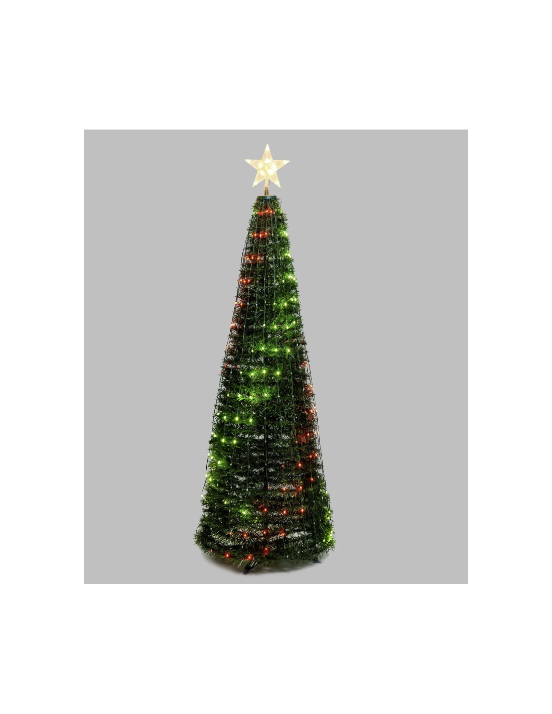 LUCI DI NATALE: vendita online Albero di Natale Conico H180cm PVC Verde con 304 GOCCE LED Pixel in offerta