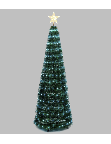 LUCI DI NATALE: vendita online Albero di Natale Conico H180cm PVC Verde con 304 GOCCE LED Pixel in offerta