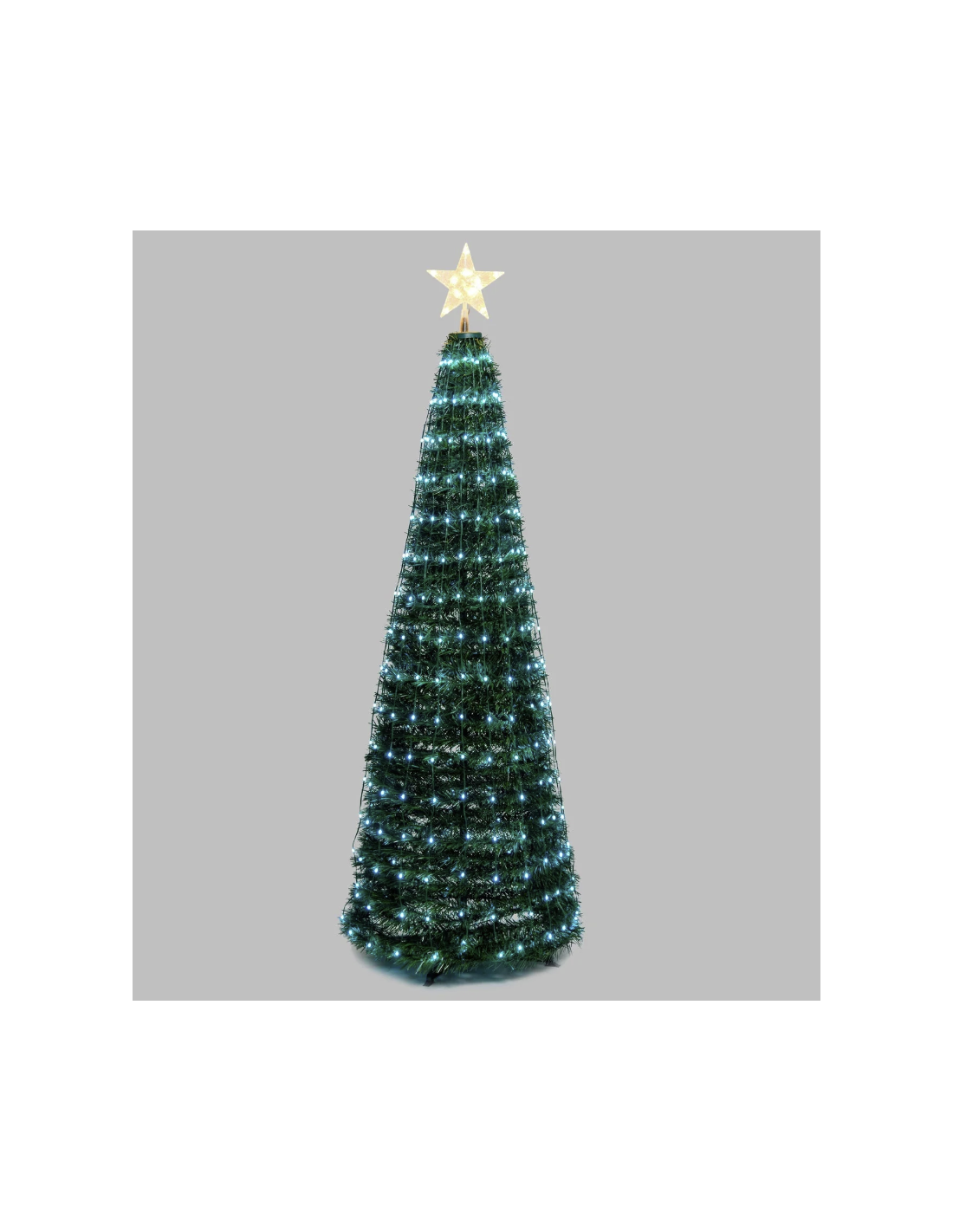 LUCI DI NATALE: vendita online Albero di Natale Conico H180cm PVC Verde con 304 GOCCE LED Pixel in offerta