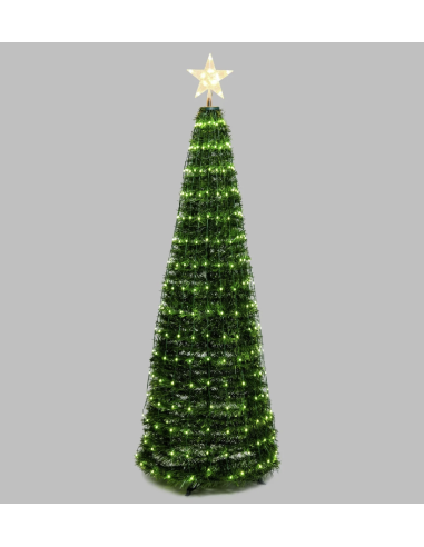LUCI DI NATALE: vendita online Albero di Natale Conico H180cm PVC Verde con 304 GOCCE LED Pixel in offerta