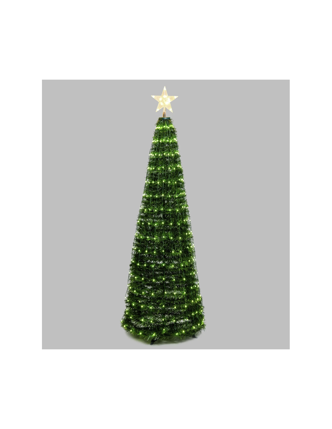 LUCI DI NATALE: vendita online Albero di Natale Conico H180cm PVC Verde con 304 GOCCE LED Pixel in offerta