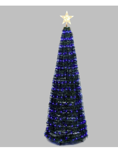 LUCI DI NATALE: vendita online Albero di Natale Conico H180cm PVC Verde con 304 GOCCE LED Pixel in offerta