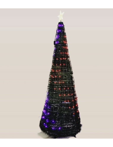LUCI DI NATALE: vendita online Albero di Natale Conico H180cm PVC Verde con 304 GOCCE LED Pixel in offerta