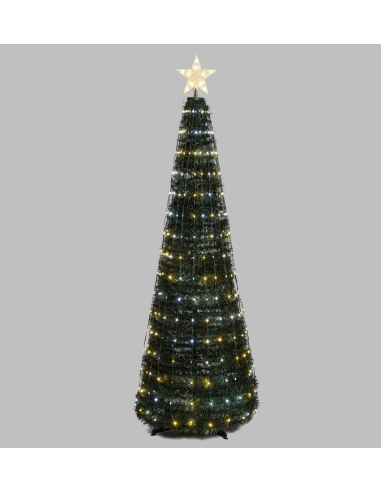 LUCI DI NATALE: vendita online Albero di Natale Conico H180cm PVC Verde con 304 GOCCE LED Pixel in offerta