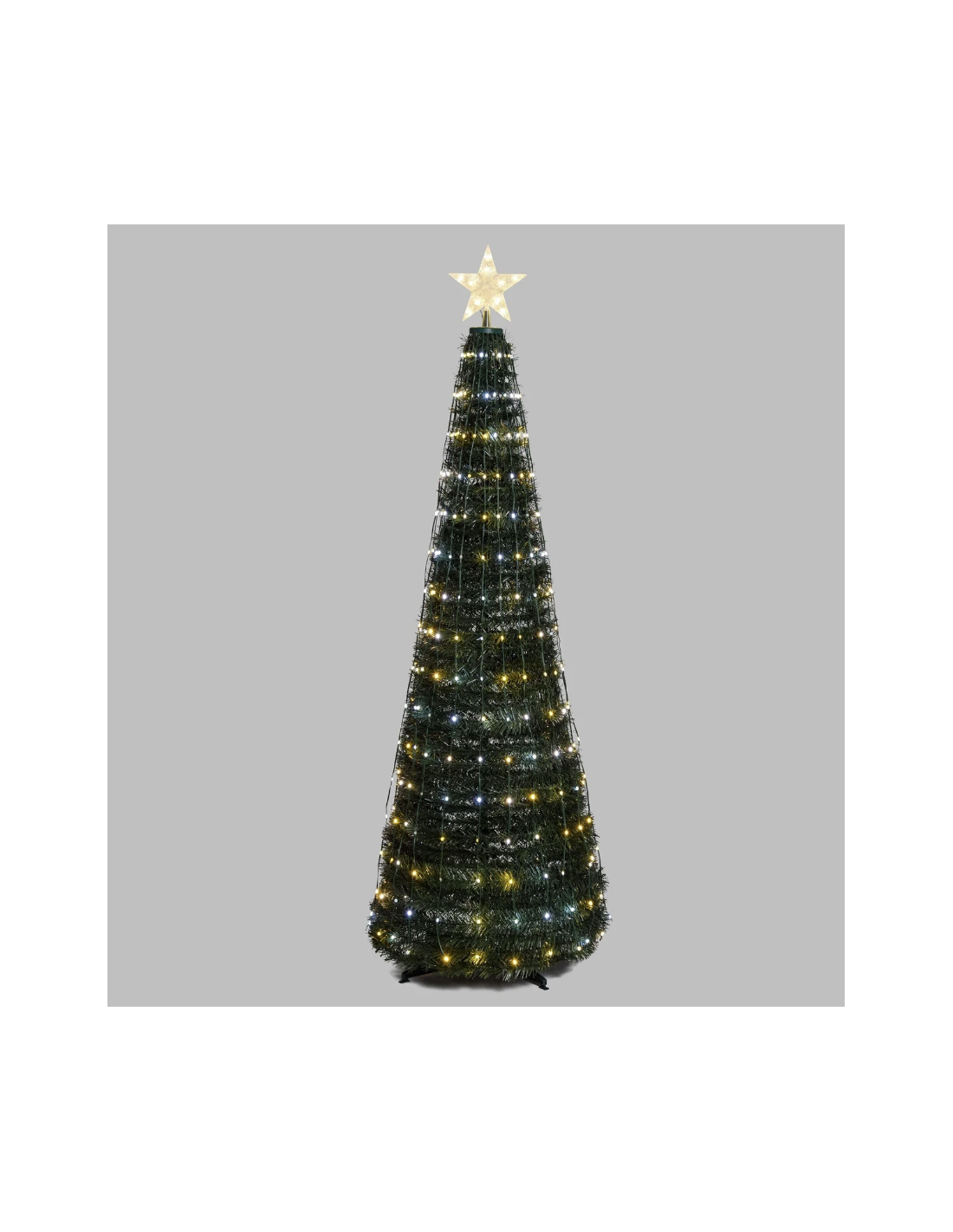 LUCI DI NATALE: vendita online Albero di Natale Conico H180cm PVC Verde con 304 GOCCE LED Pixel in offerta